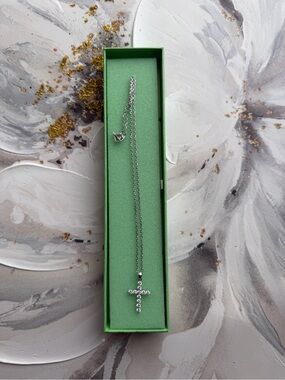 925 Sterling Silver Cross and Chain with Cubic Zirconia